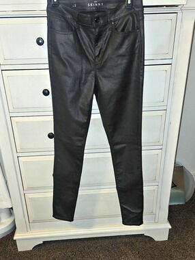Chocolate Brown Skinny Coated Denim Pants